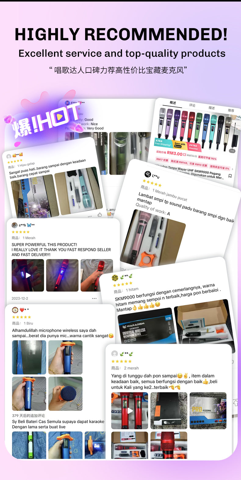 KK205 Wireless Microphone for Professional Stage, Home Singing, KTV Street Singing, Road Meeting, Celebrity Performance, Same Style Plug and Play