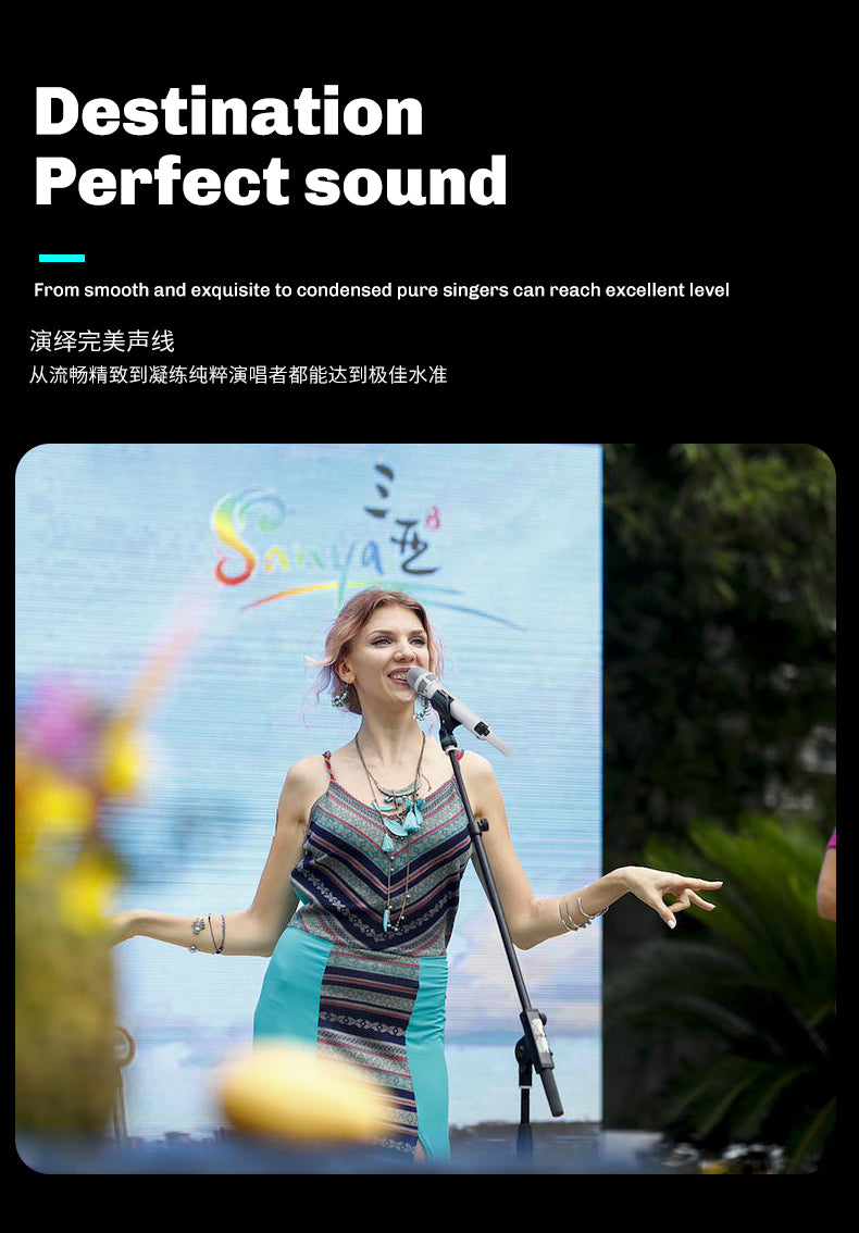 KK205 Wireless Microphone for Professional Stage, Home Singing, KTV Street Singing, Road Meeting, Celebrity Performance, Same Style Plug and Play