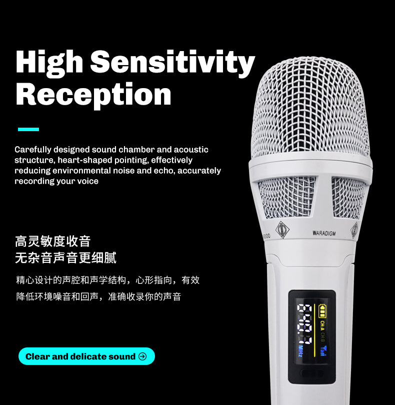 KK205 Wireless Microphone for Professional Stage, Home Singing, KTV Street Singing, Road Meeting, Celebrity Performance, Same Style Plug and Play