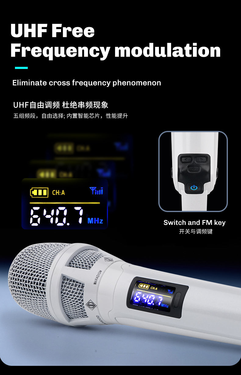 KK205 Wireless Microphone for Professional Stage, Home Singing, KTV Street Singing, Road Meeting, Celebrity Performance, Same Style Plug and Play