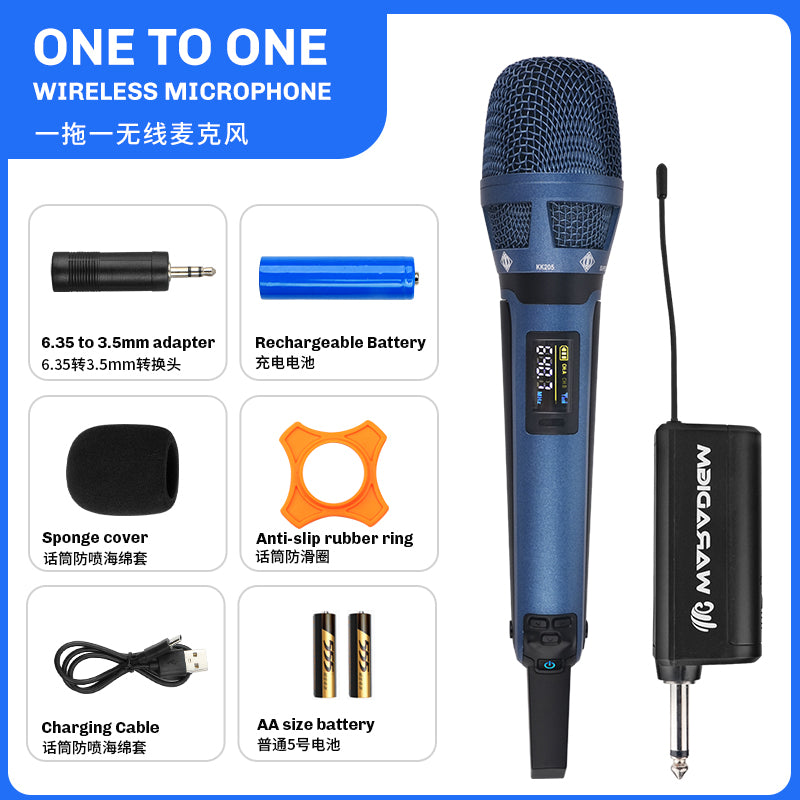 KK205 Wireless Microphone for Professional Stage, Home Singing, KTV Street Singing, Road Meeting, Celebrity Performance, Same Style Plug and Play