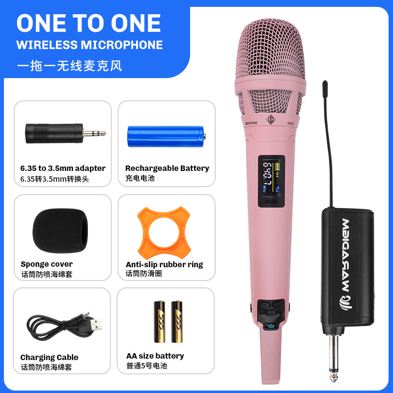 KK205 Wireless Microphone for Professional Stage, Home Singing, KTV Street Singing, Road Meeting, Celebrity Performance, Same Style Plug and Play