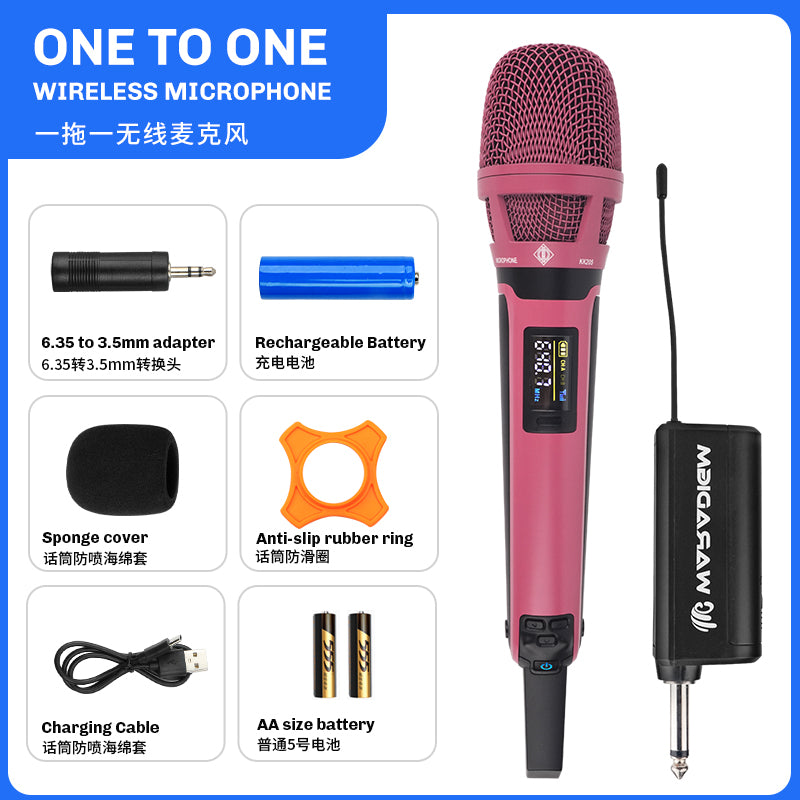 KK205 Wireless Microphone for Professional Stage, Home Singing, KTV Street Singing, Road Meeting, Celebrity Performance, Same Style Plug and Play
