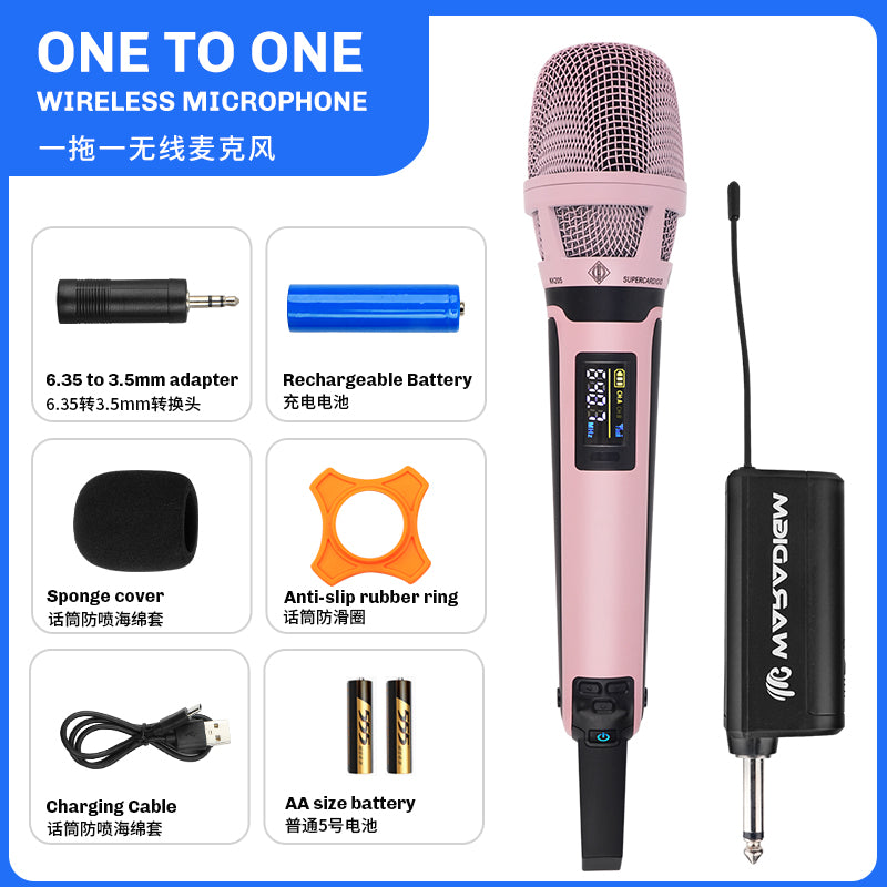 KK205 Wireless Microphone for Professional Stage, Home Singing, KTV Street Singing, Road Meeting, Celebrity Performance, Same Style Plug and Play