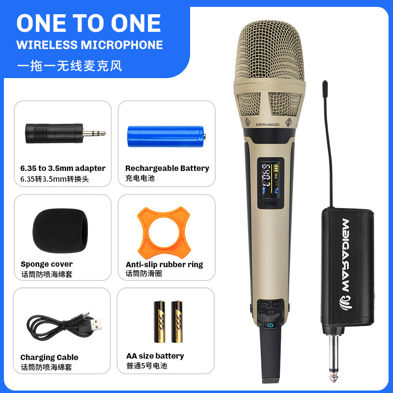 KK205 Wireless Microphone for Professional Stage, Home Singing, KTV Street Singing, Road Meeting, Celebrity Performance, Same Style Plug and Play