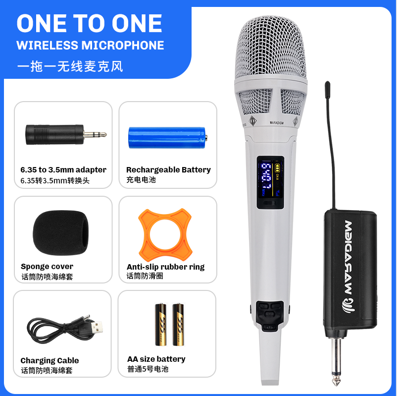 KK205 Wireless Microphone for Professional Stage, Home Singing, KTV Street Singing, Road Meeting, Celebrity Performance, Same Style Plug and Play
